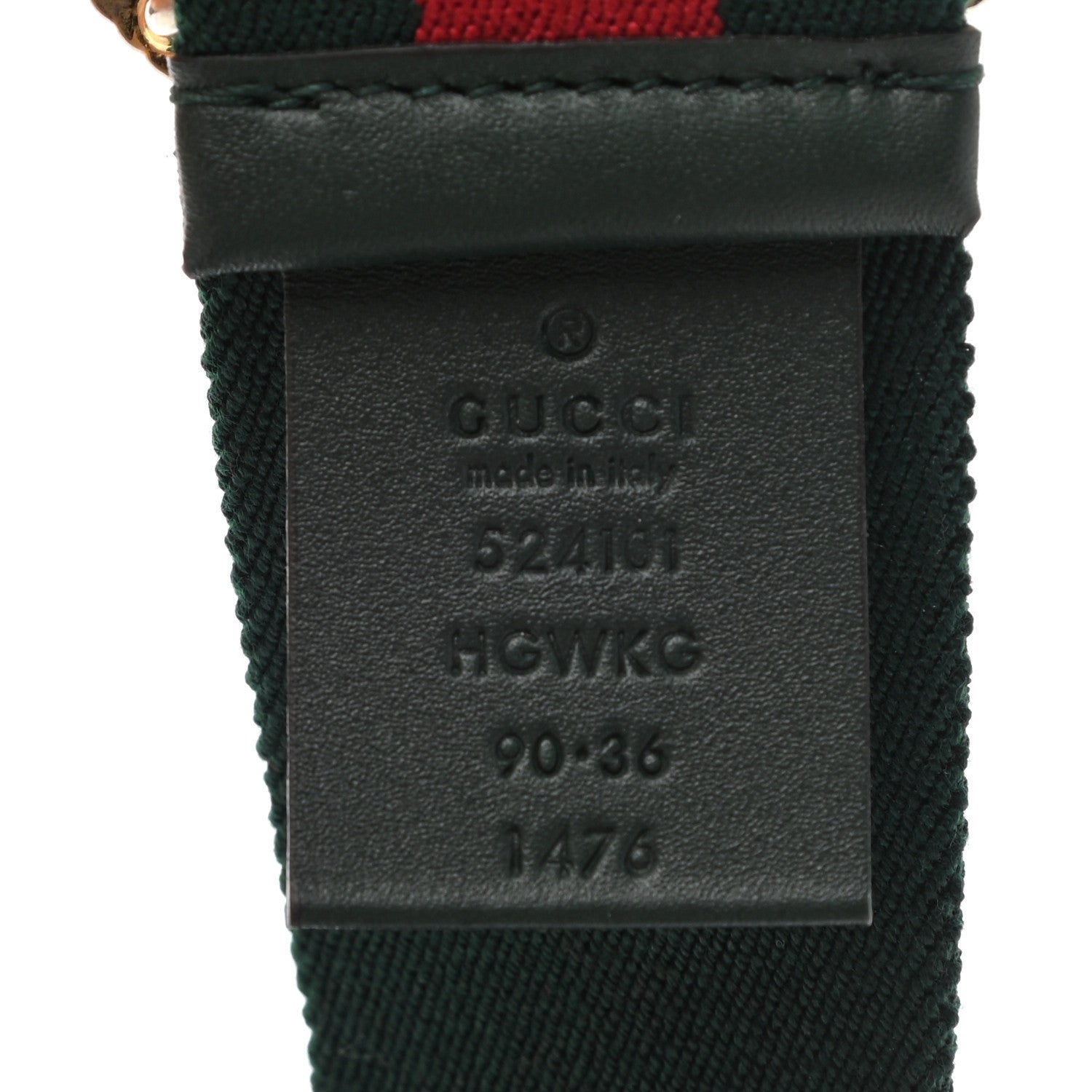 Gucci Canvas Torchon Double G Web Belt 90 36 Verde 3 of 3