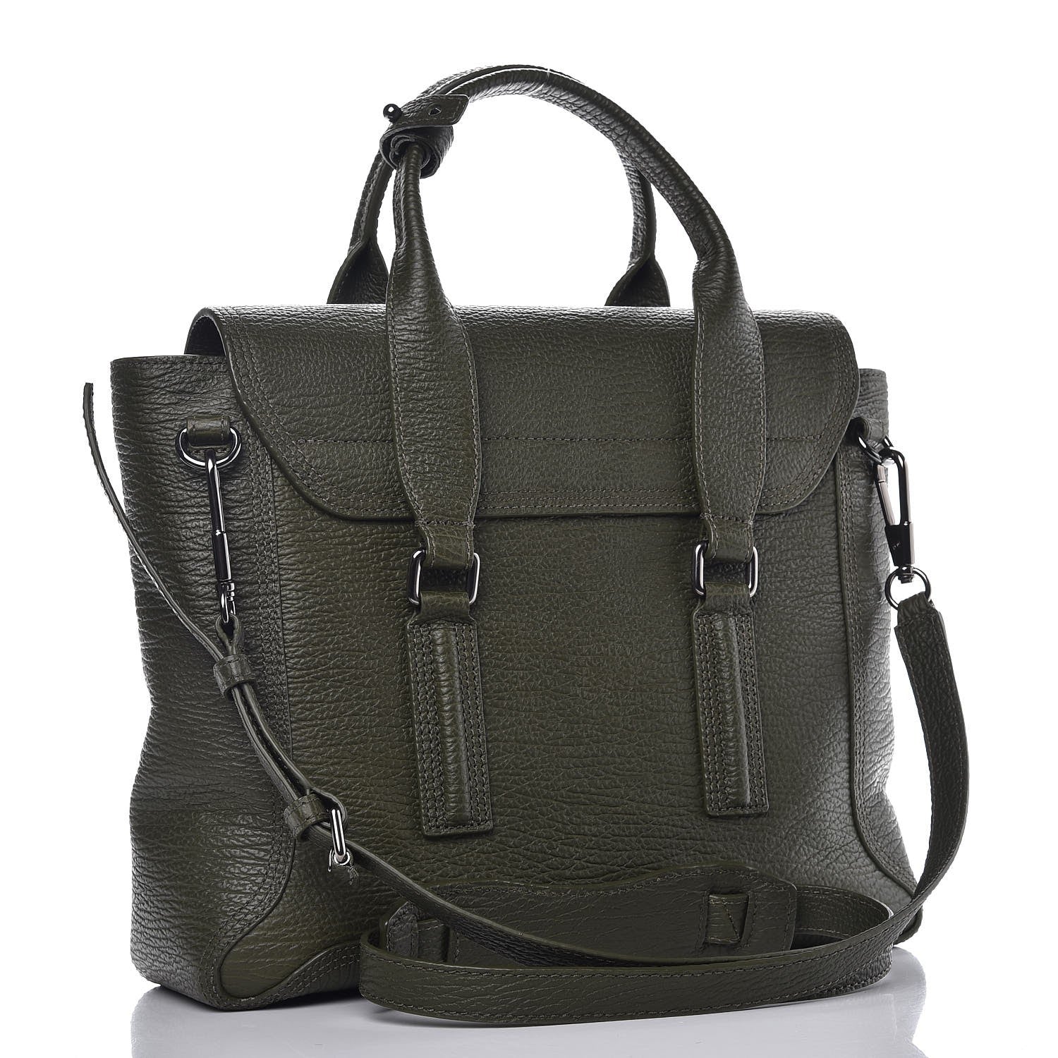 3.1 Phillip Lim 3.1 Textured Calfskin Medium Pashli Satchel Military Green 4 of 8
