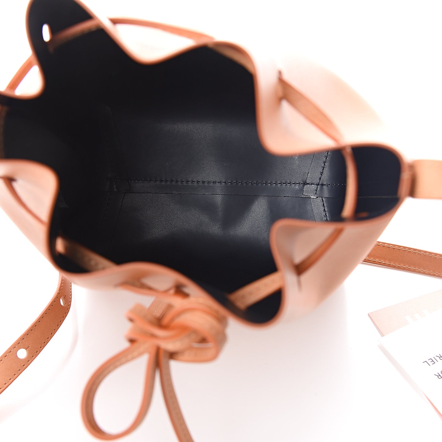 Calfskin Mini Bucket Bag Cammello Black