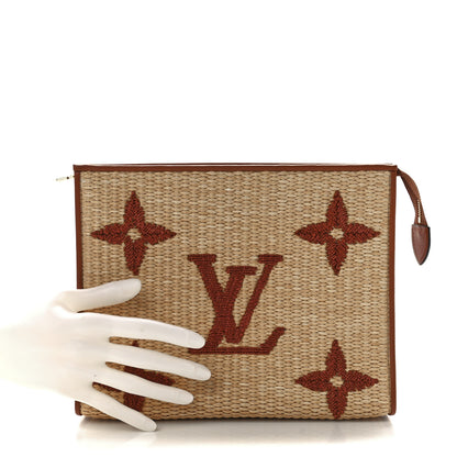 Louis Vuitton Raffia Monogram Giant Toiletry Pouch 26 Tan 2 of 10