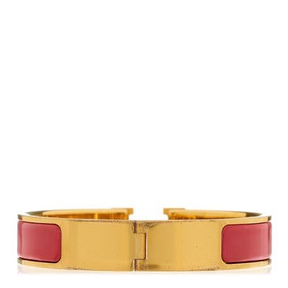 Hermes Enamel Narrow Clic Clac H Bracelet GM Rouge Corail 2 of 4