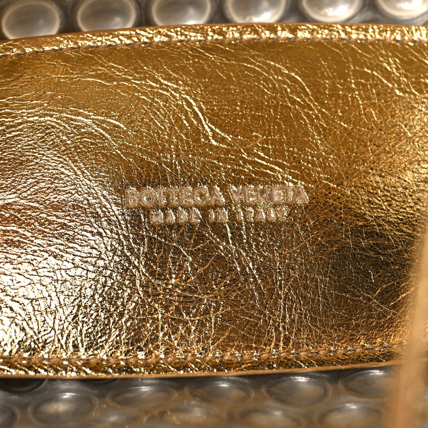 Metallic Fabric Bubble Wrap The Mini Pouch Gold