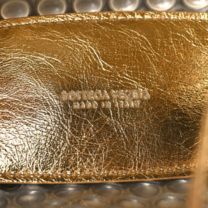 Bottega Veneta Metallic Fabric Bubble Wrap The Mini Pouch Gold 6 of 9