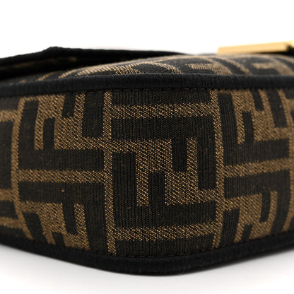 Fendi Fabric Jacquard FF 1974 Medium Baguette Tobacco Moro Black 8 of 12