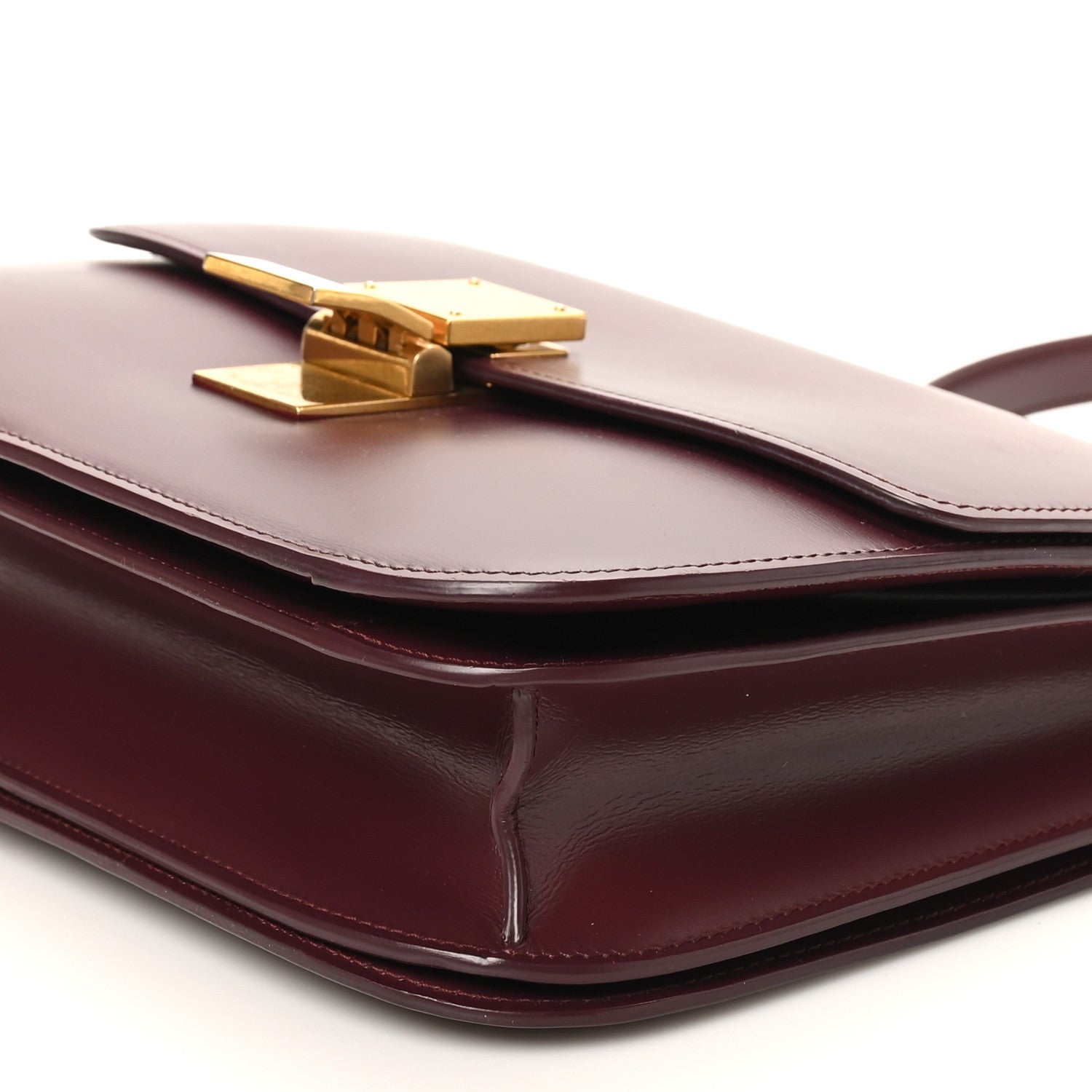 Celine Box Calfskin Medium Classic Box Flap Bag Burgundy 9 of 11