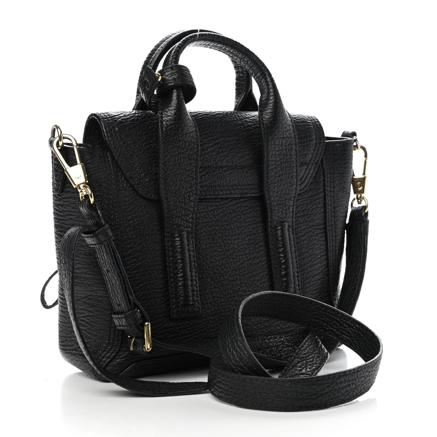 Textured Calfskin Mini Pashli Satchel Black