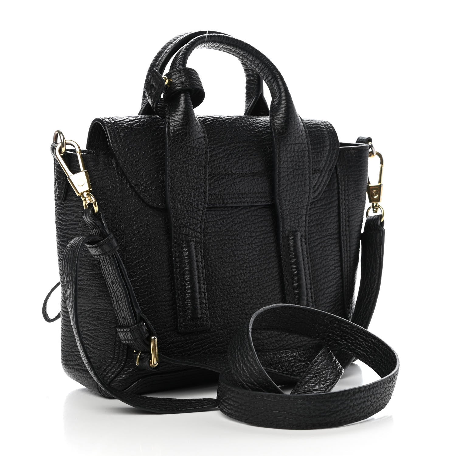 3.1 Phillip Lim Textured Calfskin Mini Pashli Satchel Black 3 of 9