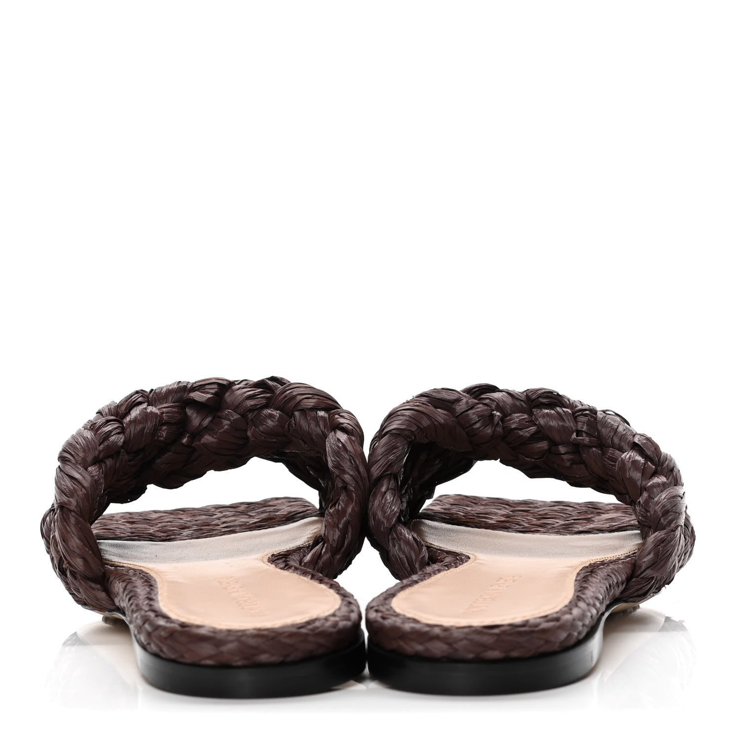 Bottega Veneta Raffia Twisted Intrecciato Stretch Flat Sandals 38 Bitter Chocolate 6 of 10