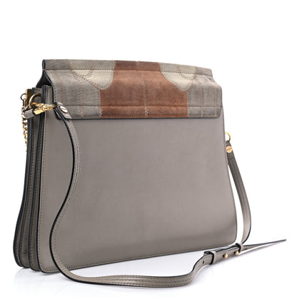 Chloe Suede Patchwork Medium Faye Shoulder Bag Motty Grey 3 of 11