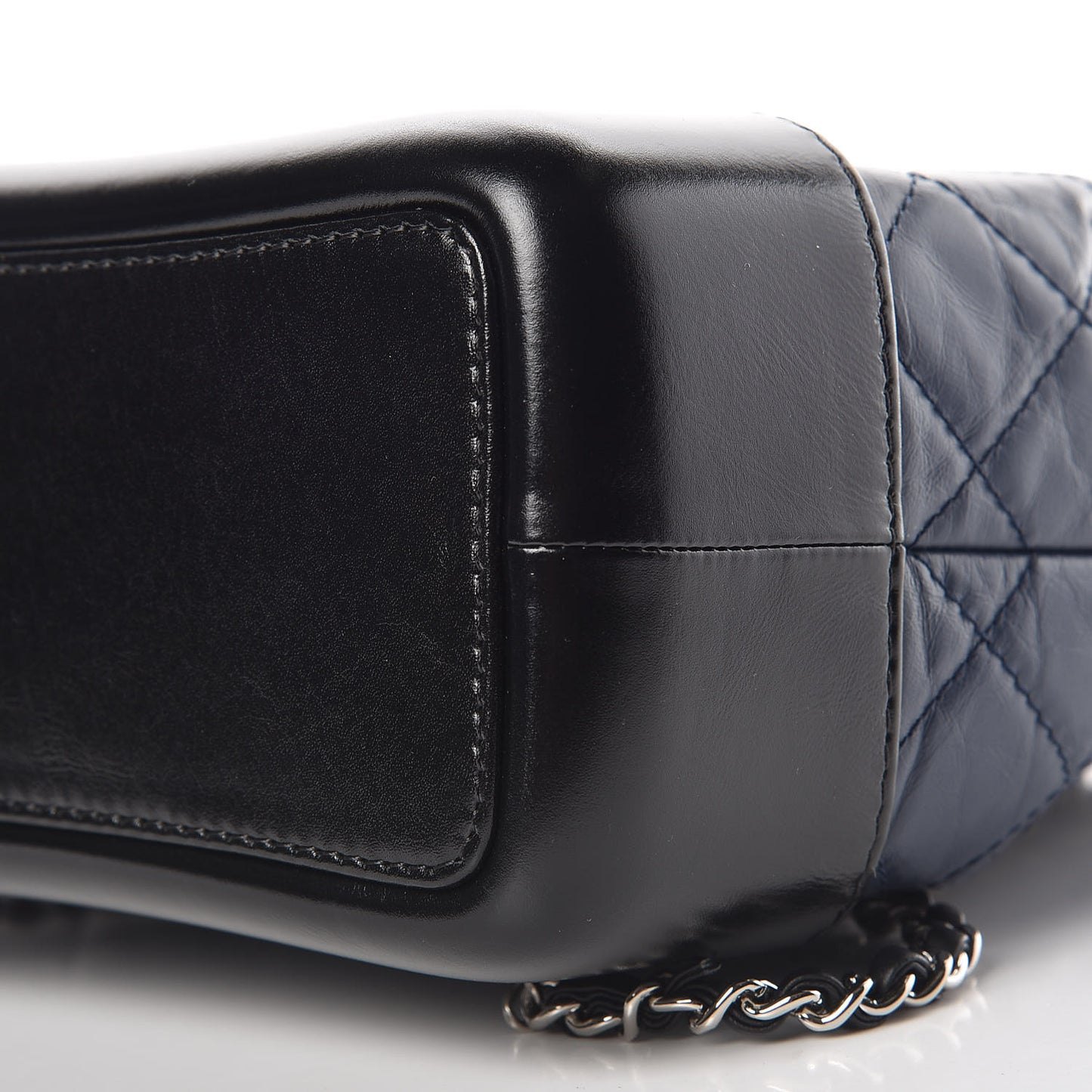 Aged Calfskin Quilted Small Gabrielle Backpack Blue Black