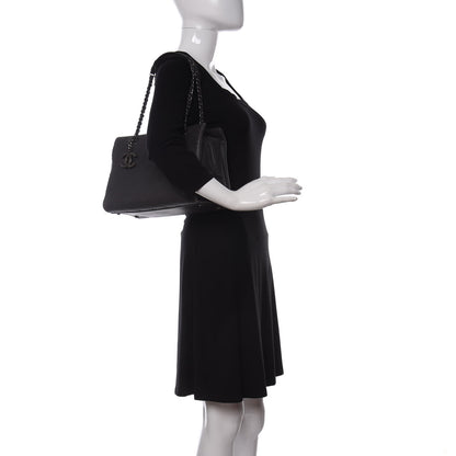 Chanel Calfskin Diamond Embossed Large CC Zip Shopping Tote Grey 2 of 9