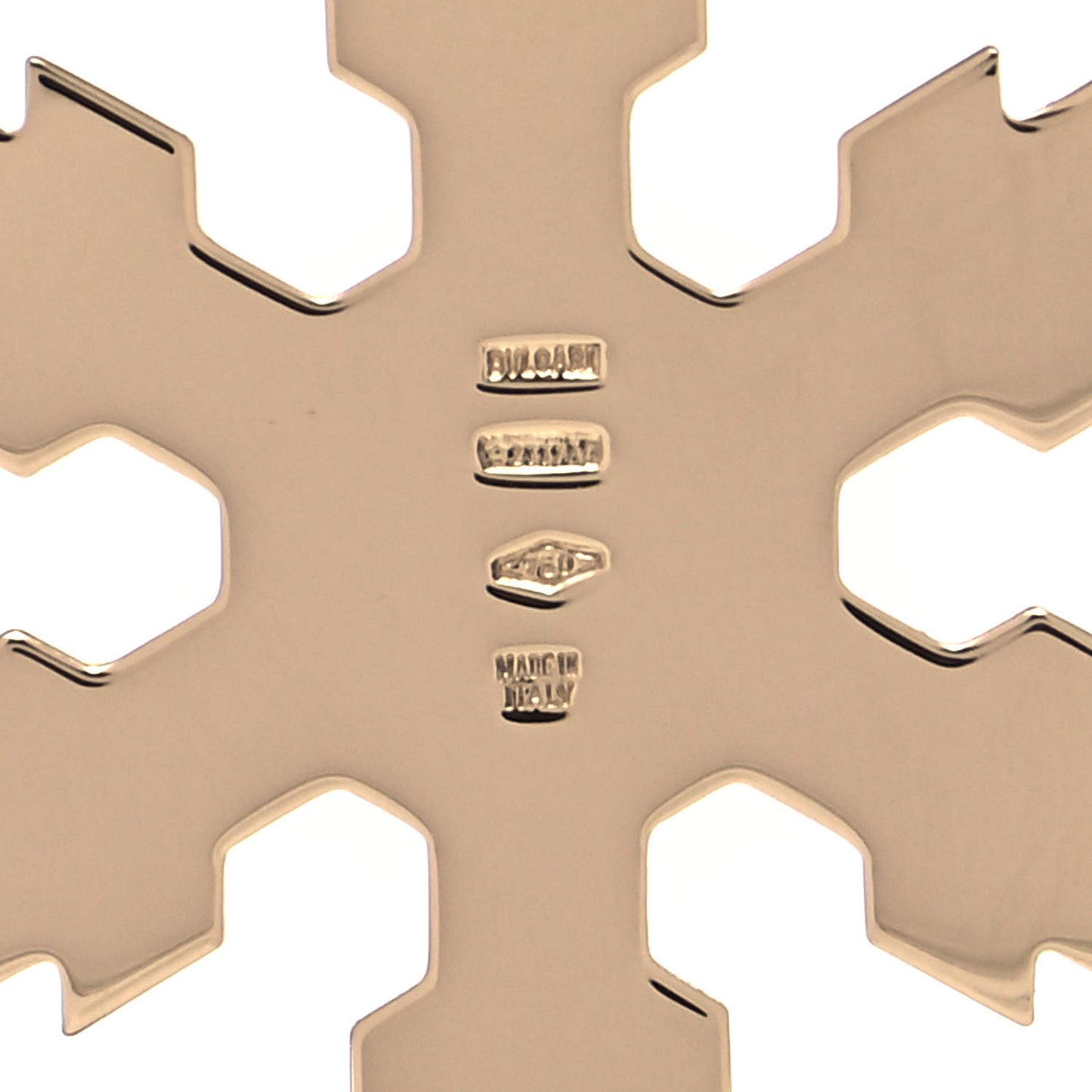 Stainless Steel 18K Yellow Gold Tondo Snowflake Pendant