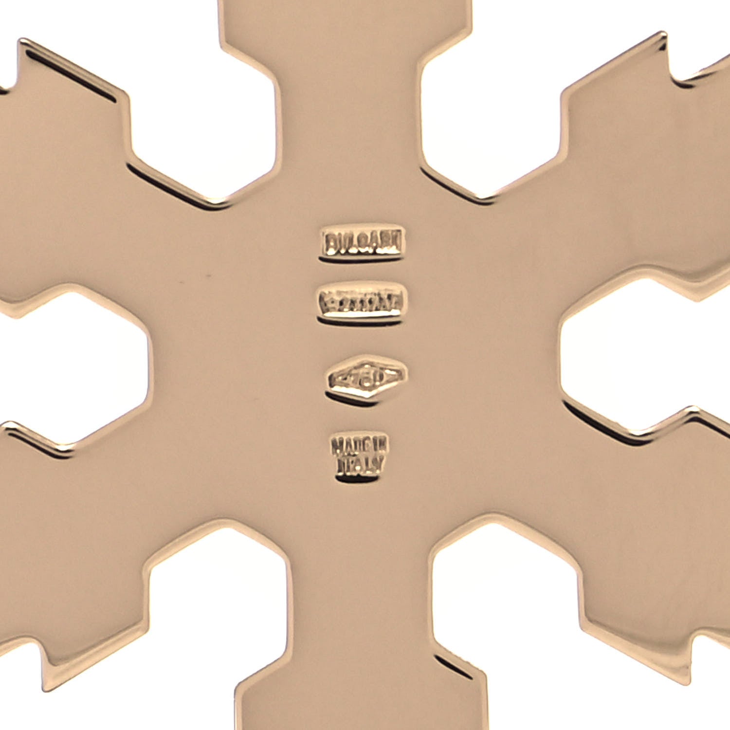 Bulgari Stainless Steel 18K Yellow Gold Tondo Snowflake Pendant 3 of 4