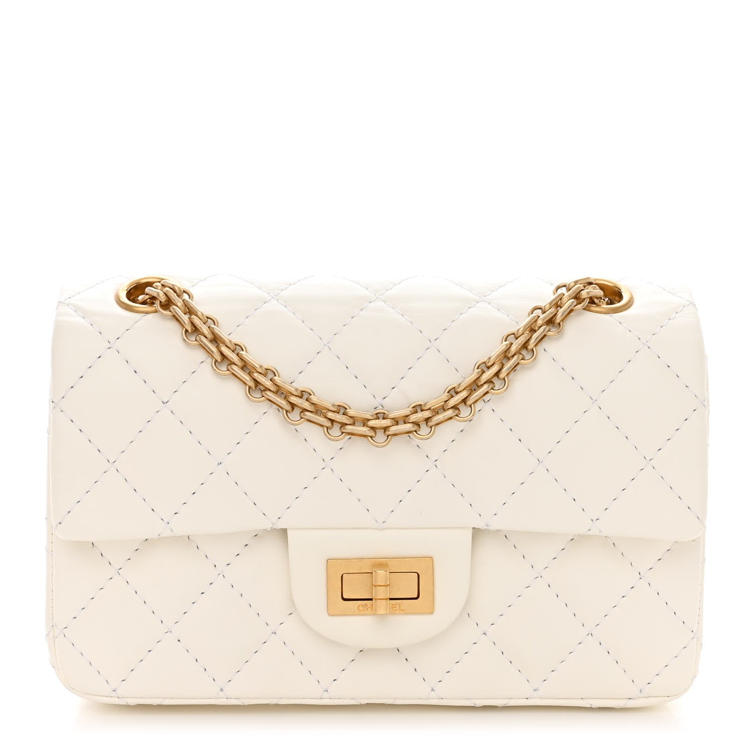 Chanel Aged Calfskin Quilted 2.55 Reissue Mini Flap White 1 of 11
