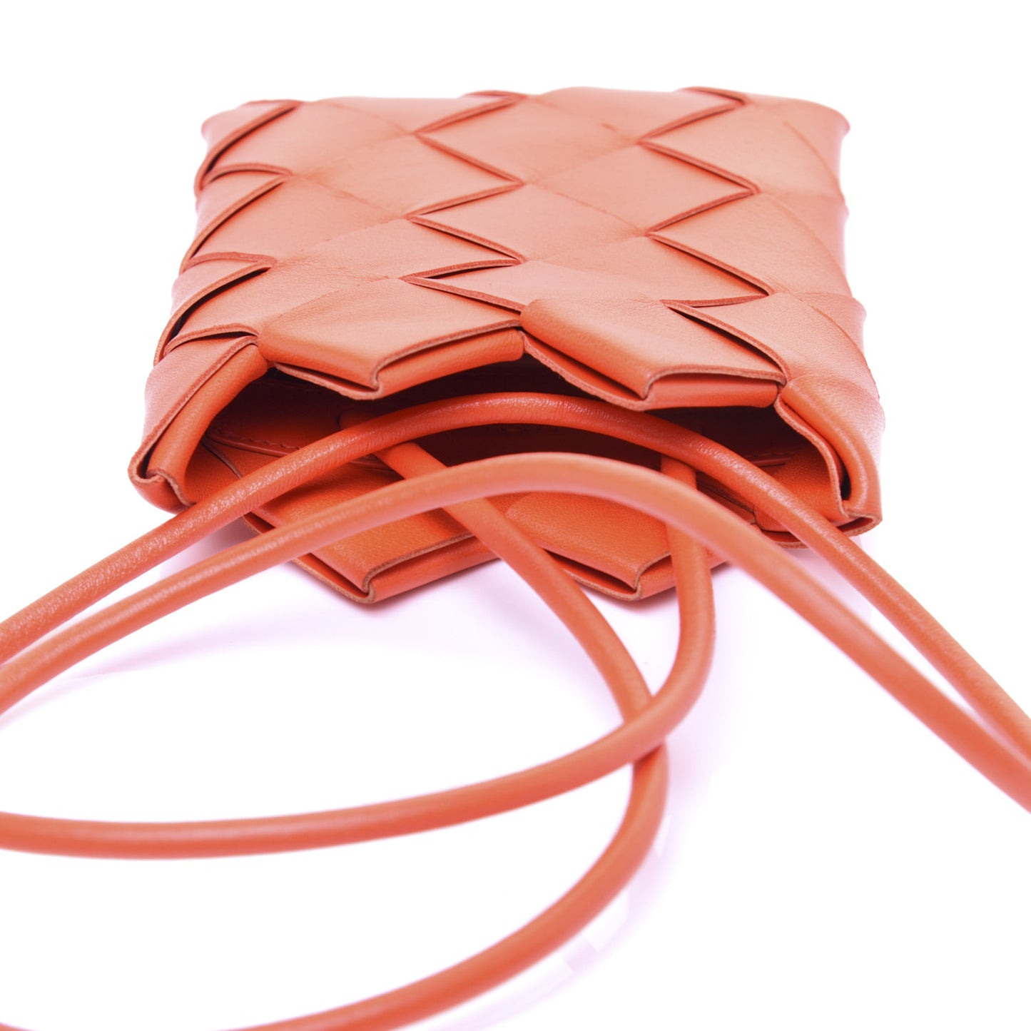 Nappa Intrecciato Mini Pouch Crossbody Orange