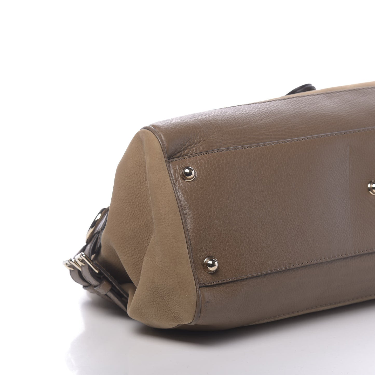 Nubuck Medium Web Heritage Shoulder Bag Taupe