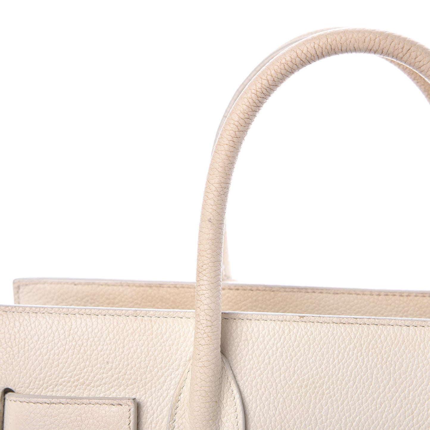 Grained Calfskin Baby Sac De Jour White