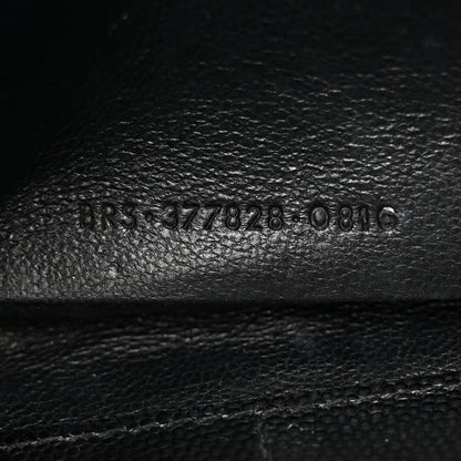 Saint Laurent Grain De Poudre Matelasse Chevron Monogram Chain Wallet Black 8 of 18
