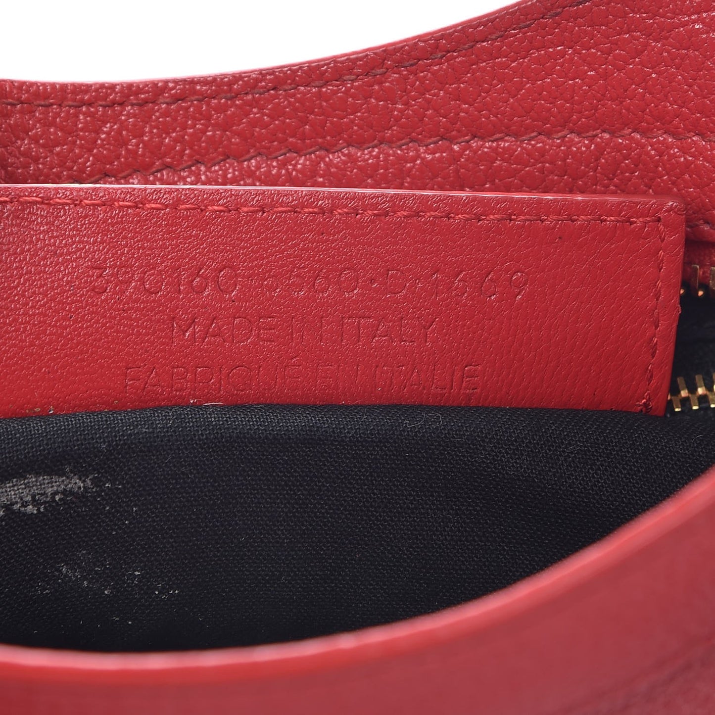 Chevre Gold Metallic Edge Hardware Mini City Rouge Grenade