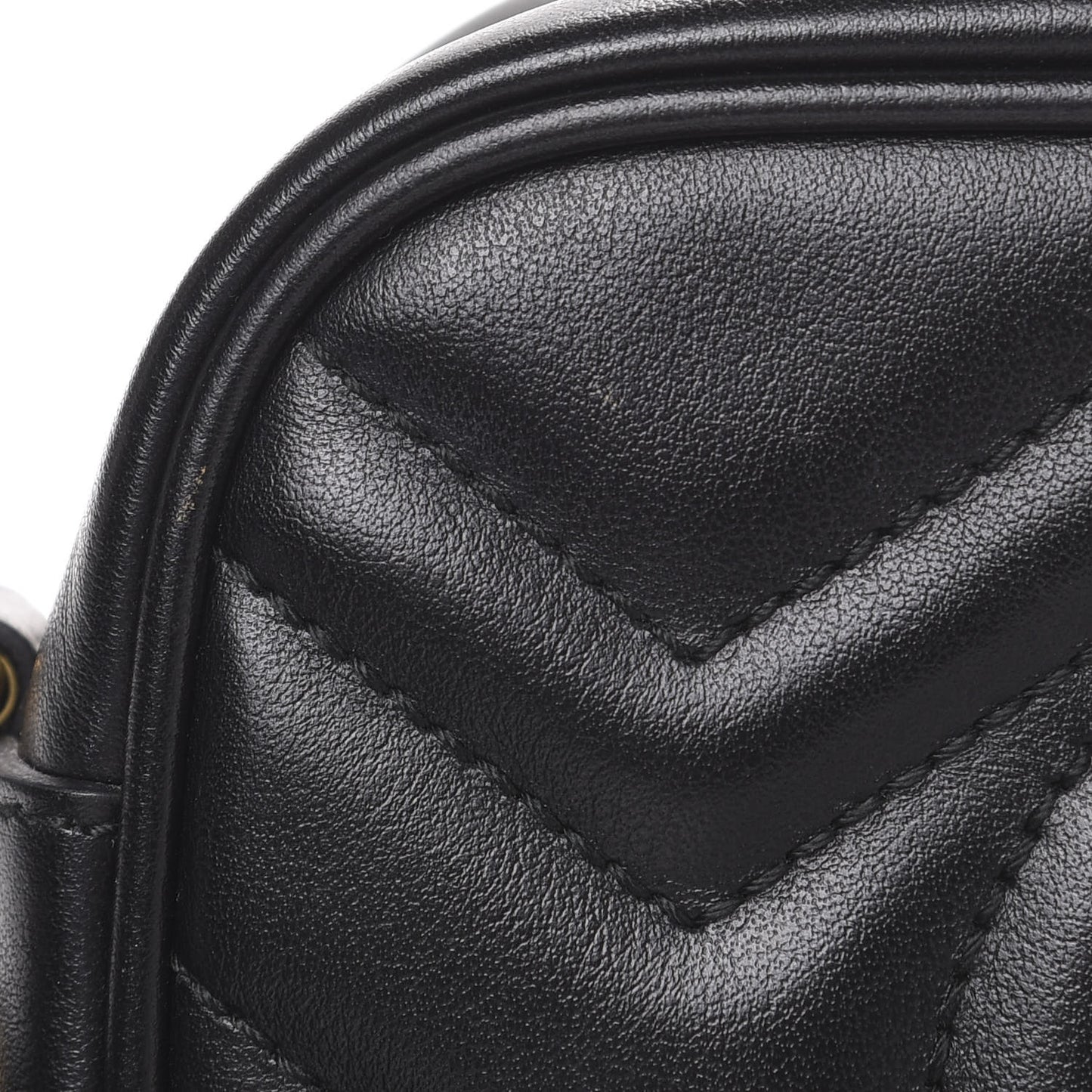 Calfskin Matelasse Mini GG Marmont Chain Shoulder Bag Black
