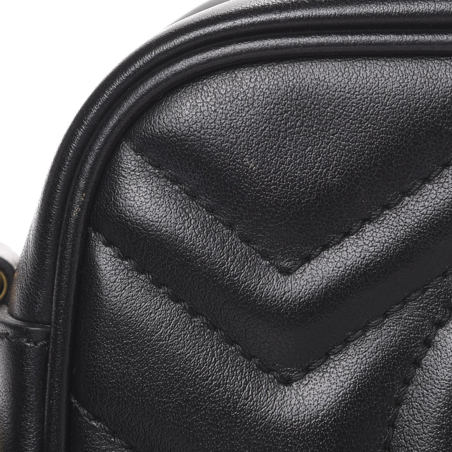Gucci Calfskin Matelasse Mini GG Marmont Chain Shoulder Bag Black 11 of 12