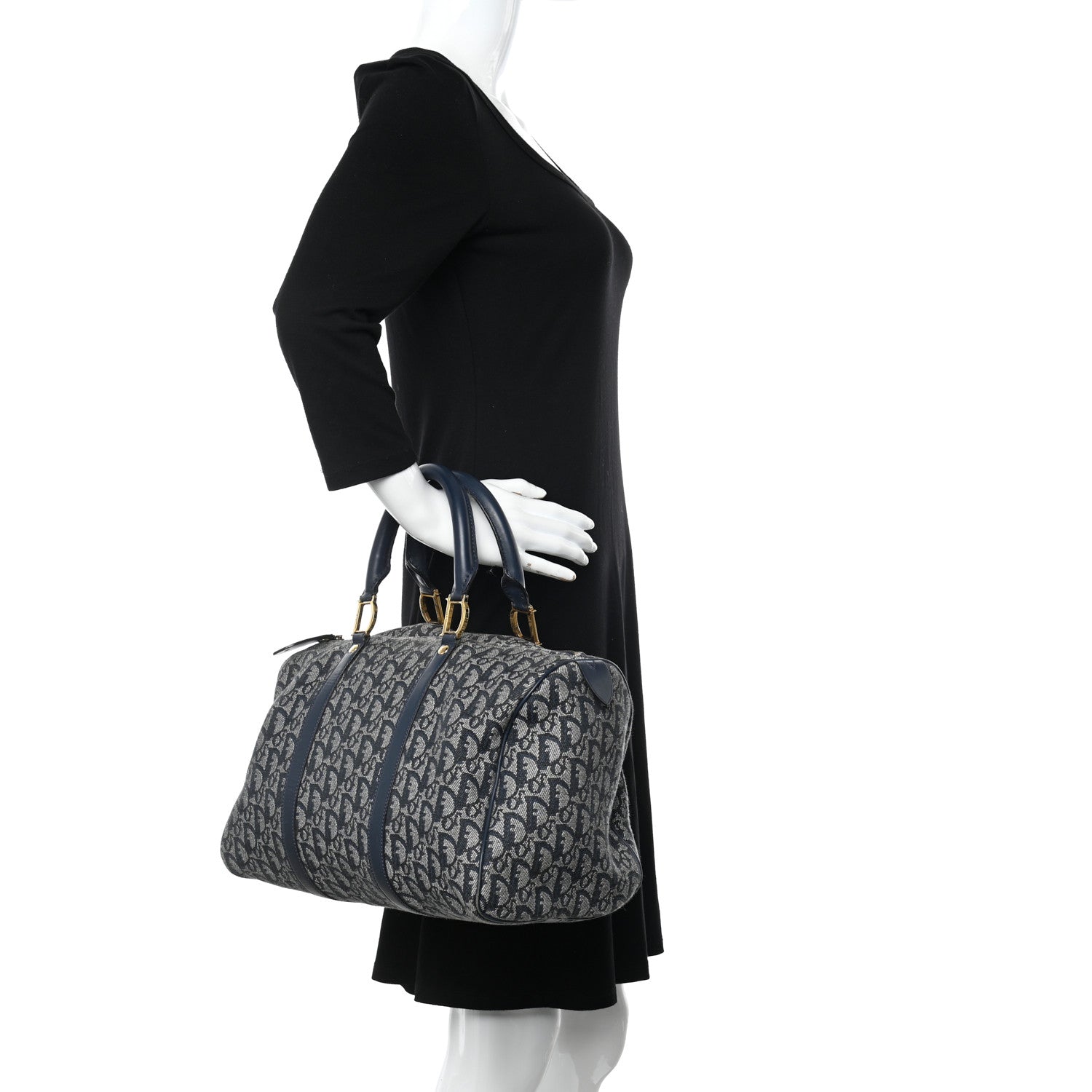 Christian Dior Monogram Duffle Navy Blue 2 of 18
