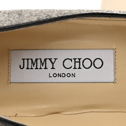 Jimmy Choo Flannel Patent Archer 100 Pumps 37 Grey Black 7 of 10