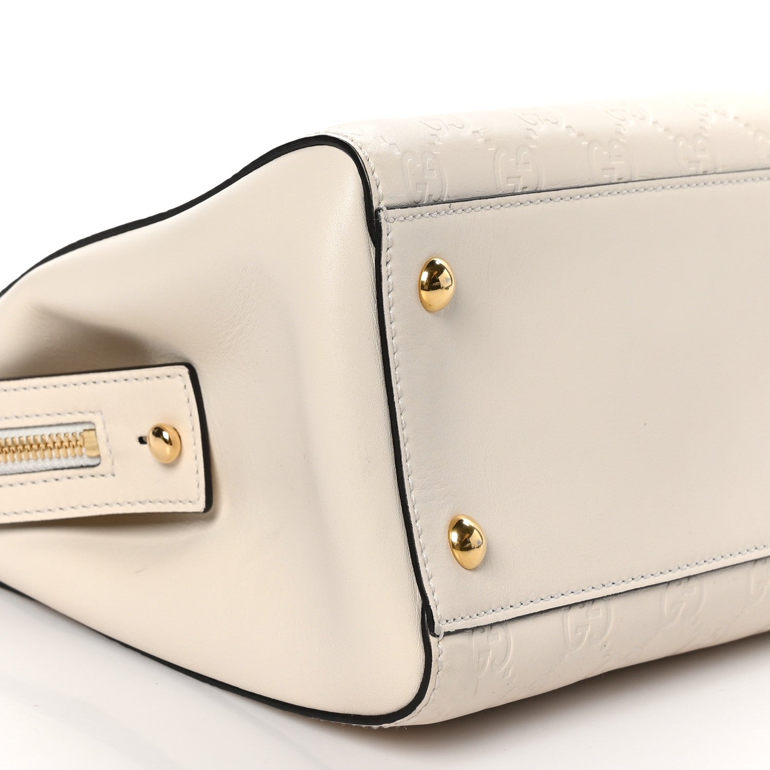Gucci Guccissima Signature Medium Shoulder Tote Bag Mystic White 9 of 11