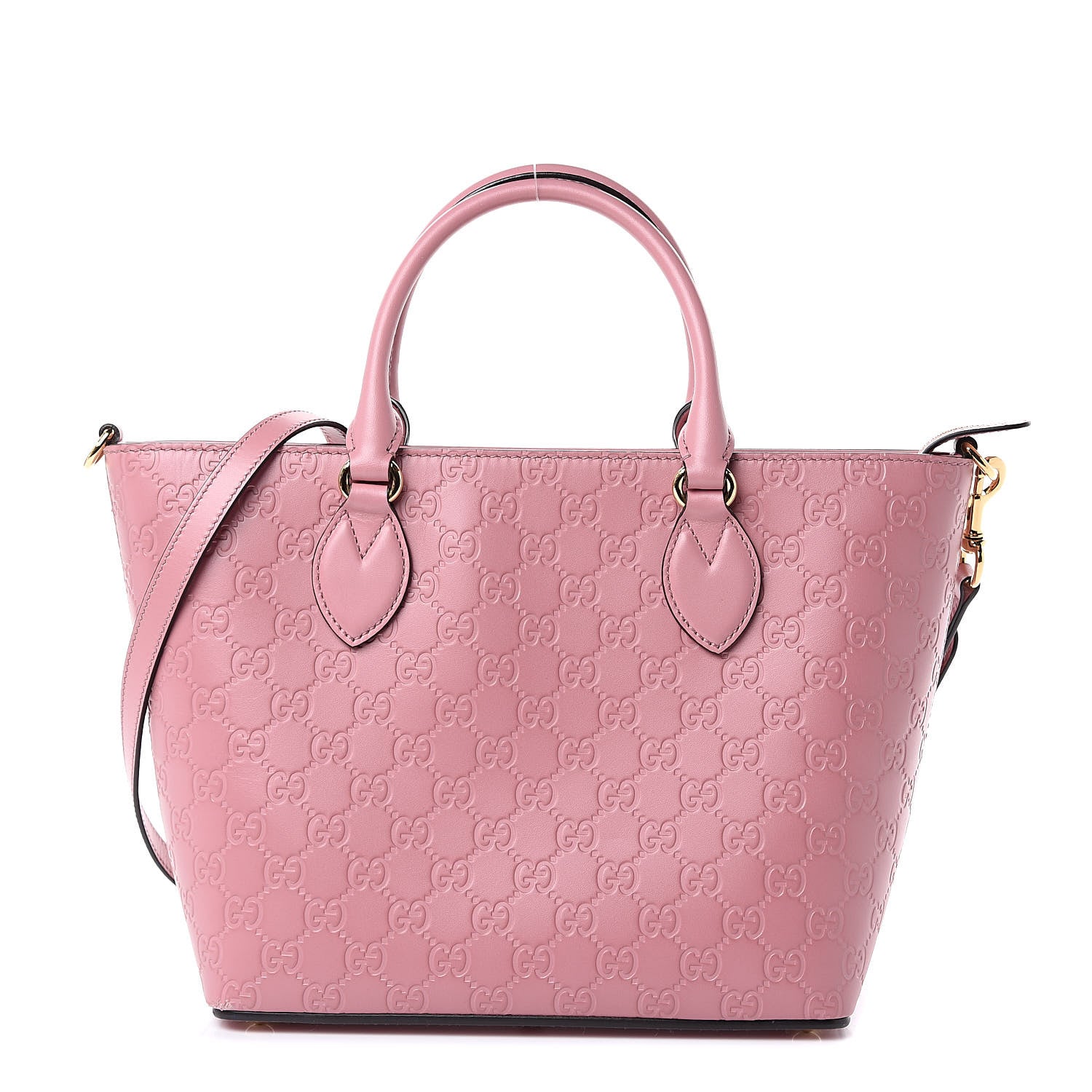 Gucci Guccissima Signature Small Zippered Bucket Tote Rose Baby Candy 1 of 13
