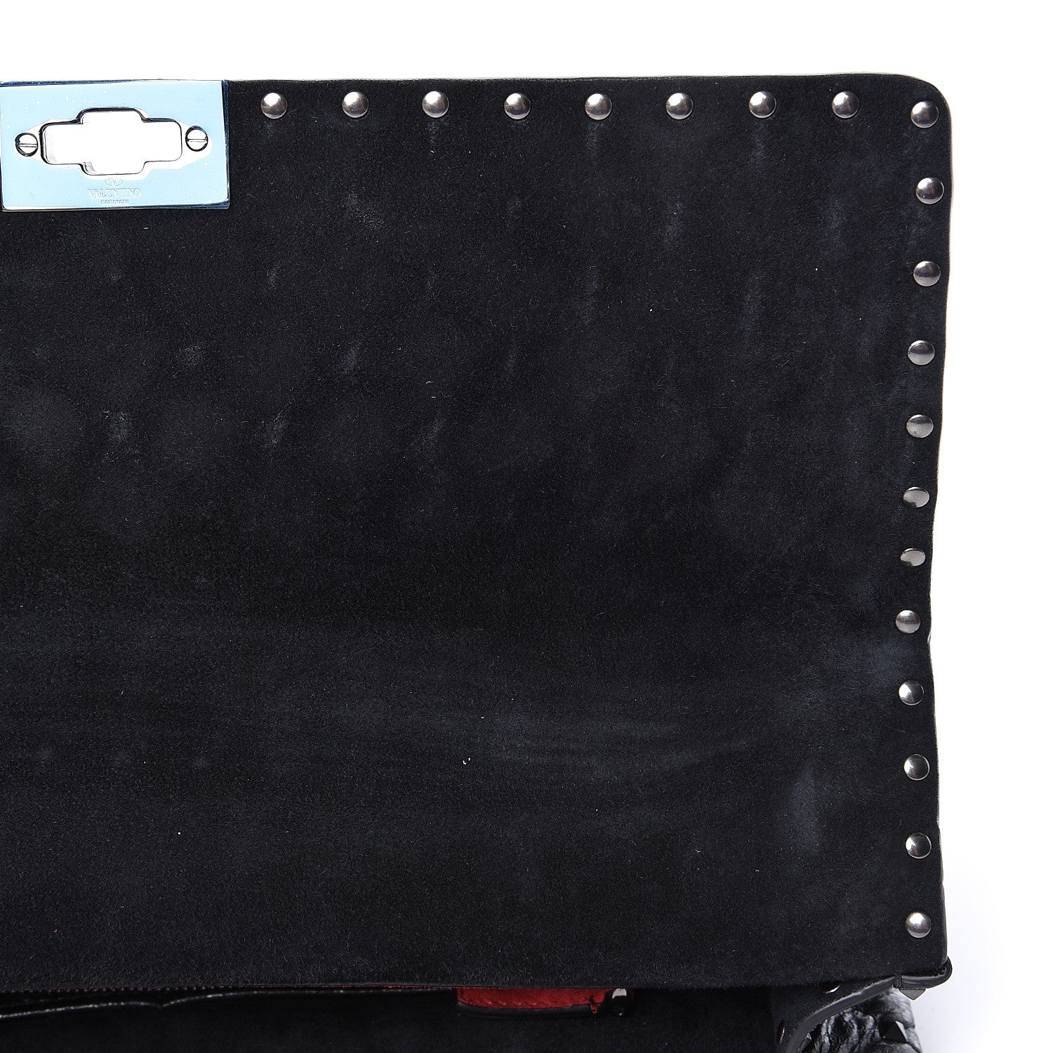 Valentino Garavani Craquele Nappa Large Rockstud Spike Shoulder Bag Black 10 of 12