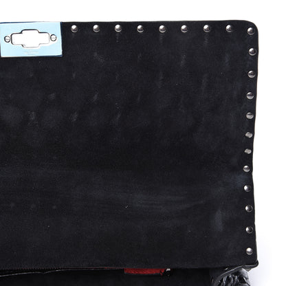 Valentino Garavani Craquele Nappa Large Rockstud Spike Shoulder Bag Black 10 of 12