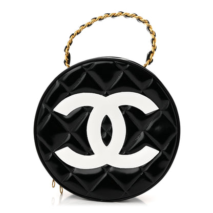 Chanel Patent CC Round Vanity Case Black 1 of 11