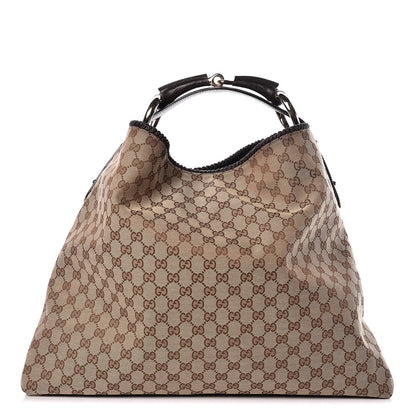 Gucci Monogram Large Horsebit Chain Hobo Dark Brown 1 of 10