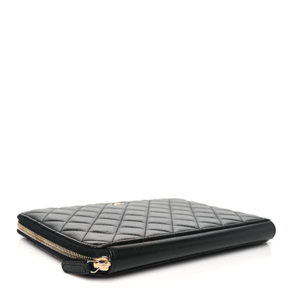 Chanel Lambskin Quilted Travel Case Black 4 of 10