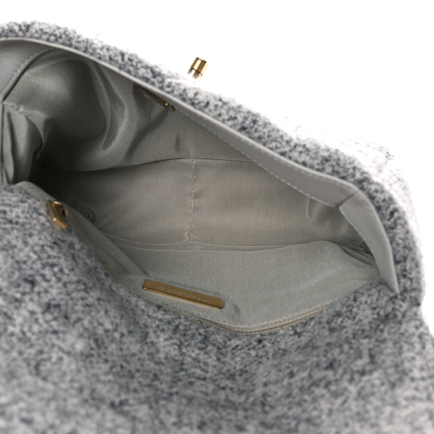 Tweed Quilted Medium Chanel 19 Flap Grey Ecru