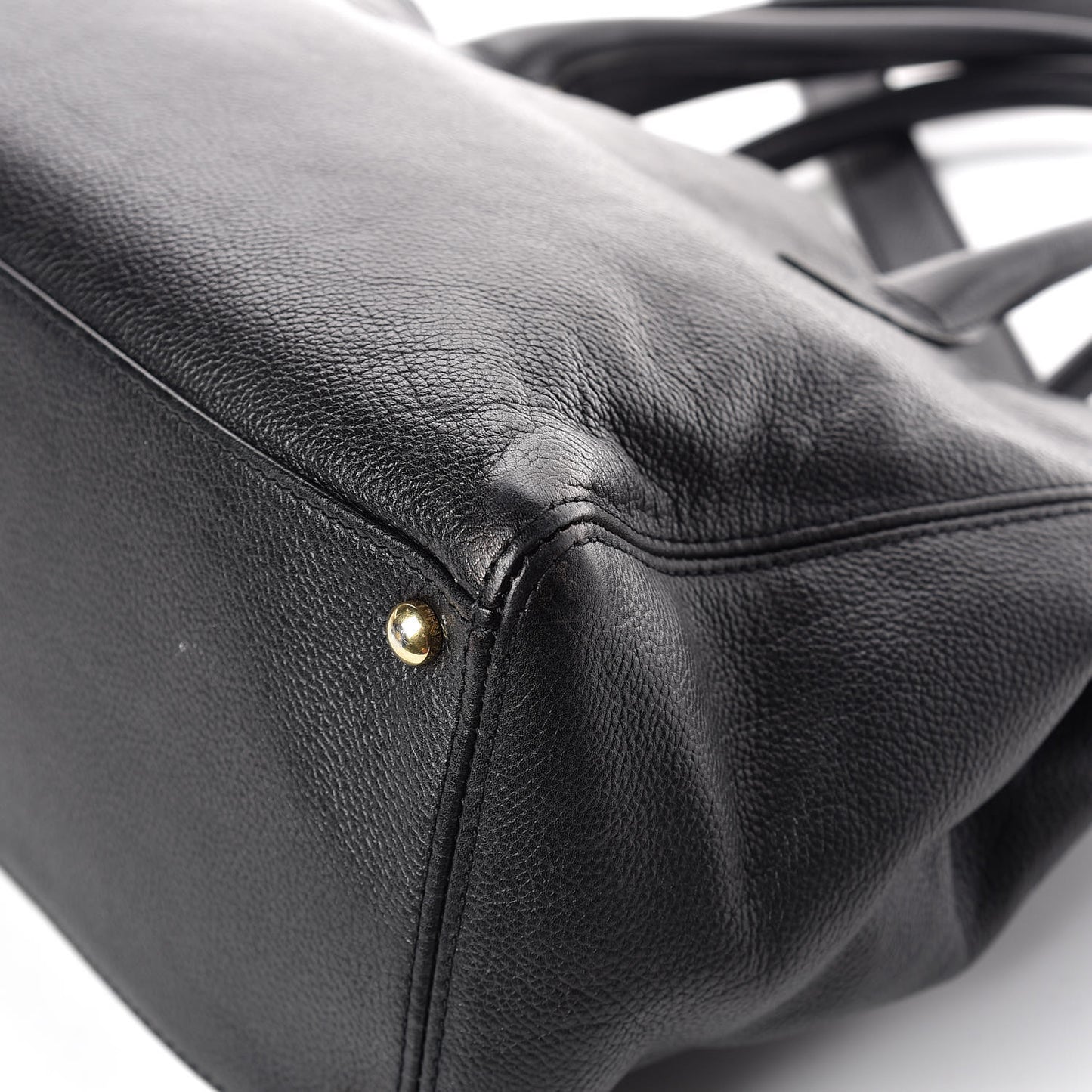 Calfskin Cerf Shopper Tote Black