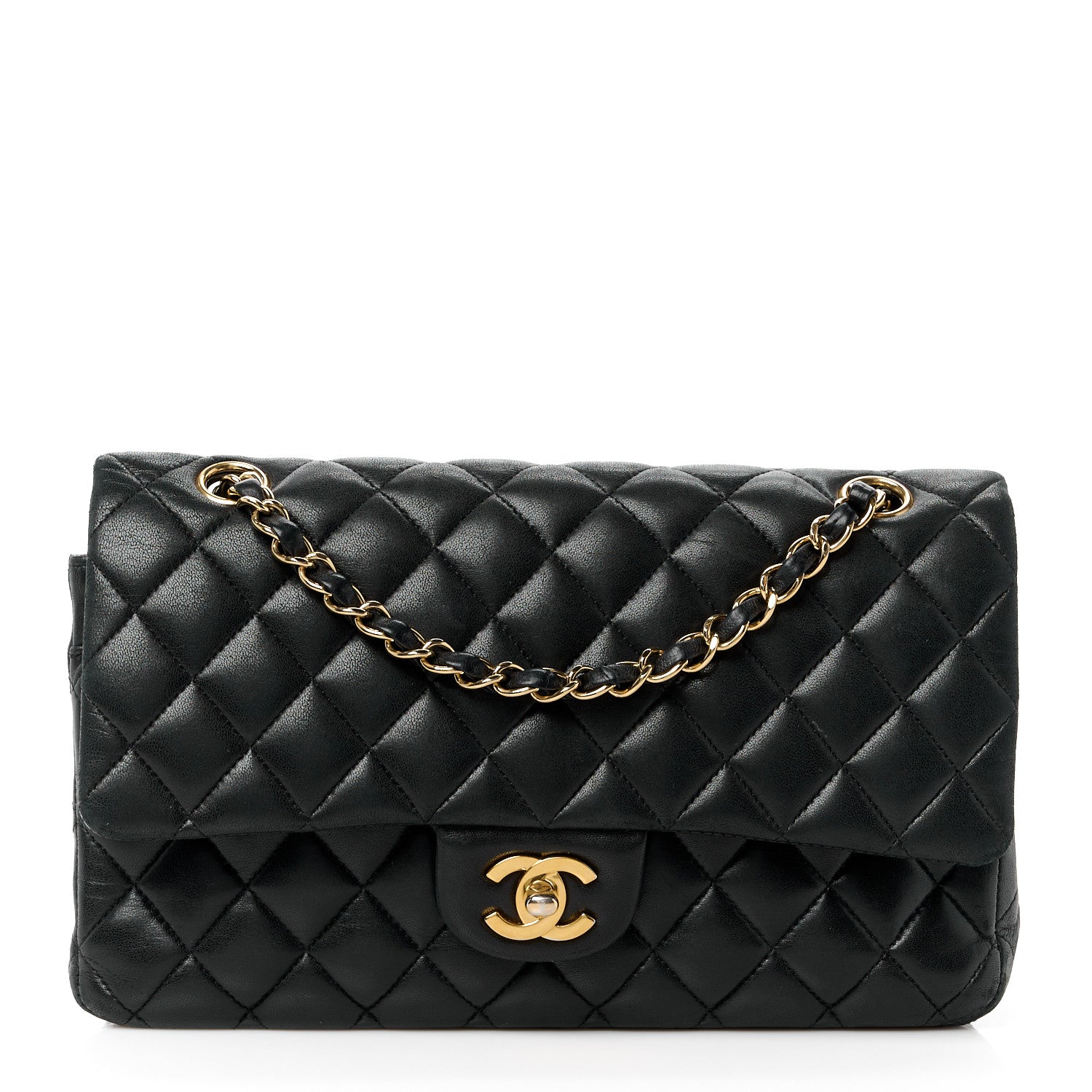 Chanel Lambskin Quilted Medium Double Flap Black 1 of 14