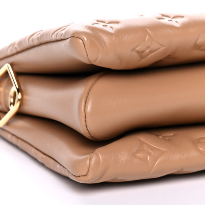 Louis Vuitton Lambskin Embossed Monogram Coussin PM Camel 9 of 12