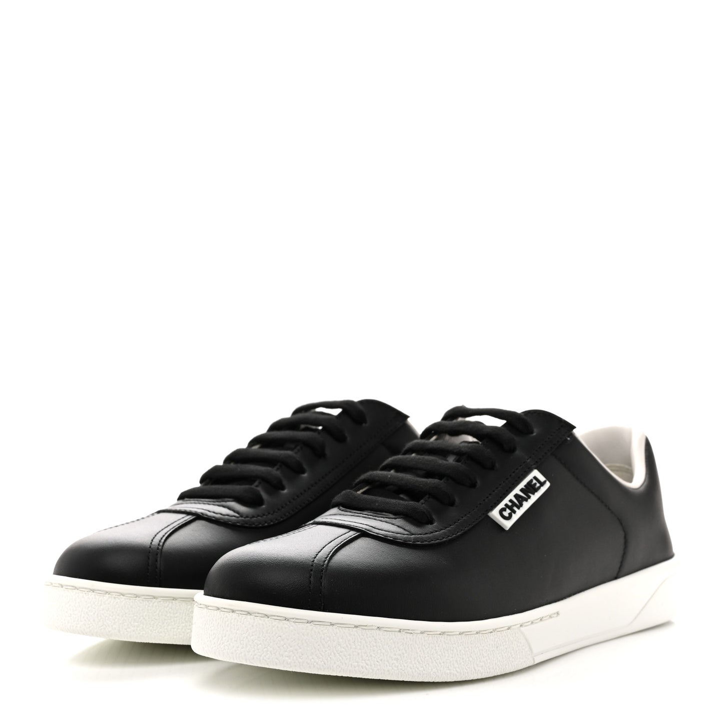 Calfskin CC Womens Sneakers 37.5 Black