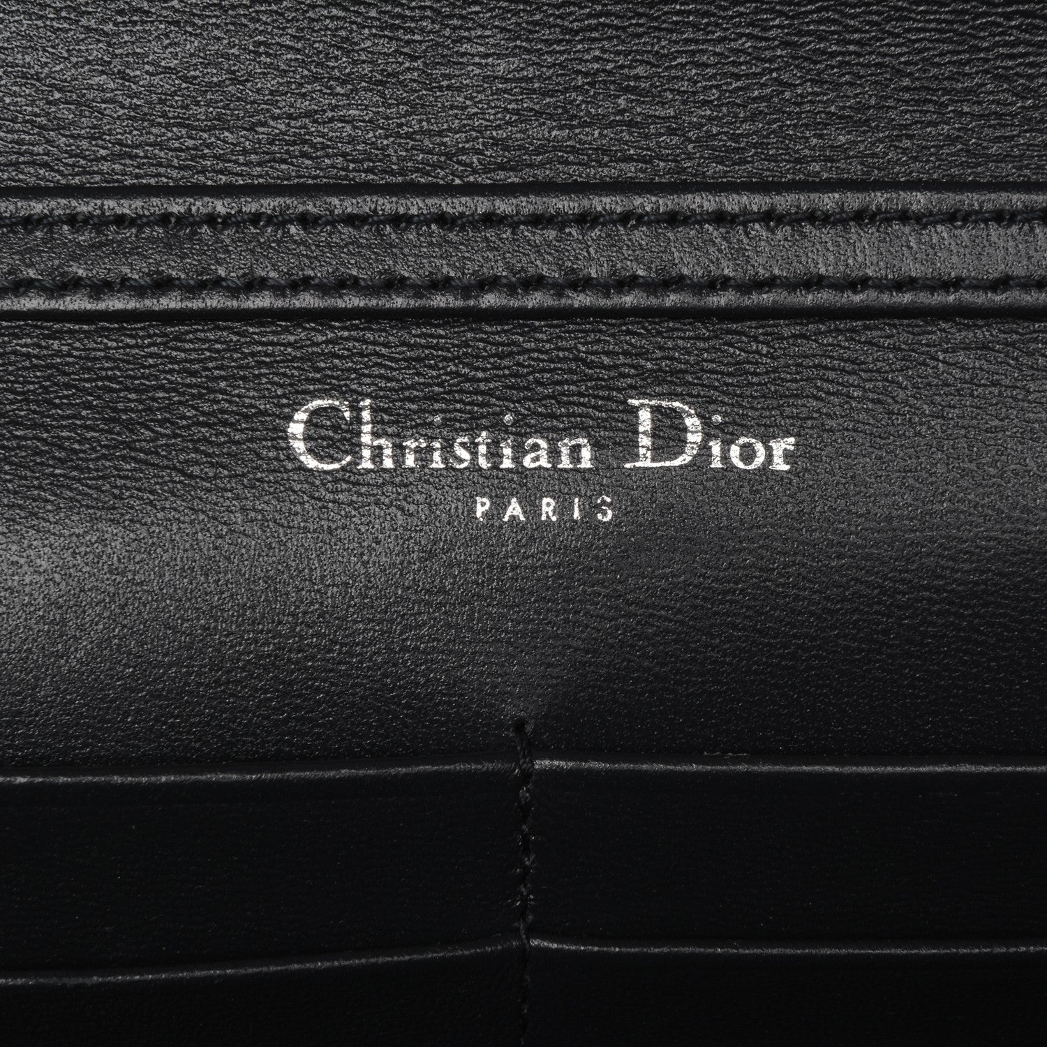 Christian Dior Metallic Grained Calfskin Diorama Wallet on Chain Pouch Silver 6 of 7