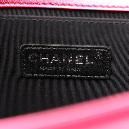 Chanel Metallic Patent Calfskin Quilted Medium Boy Flap Pink 6 of 15