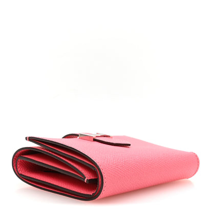 Hermes Epsom Tri-Fold Compact Bearn Wallet Rose Lipstick 4 of 7