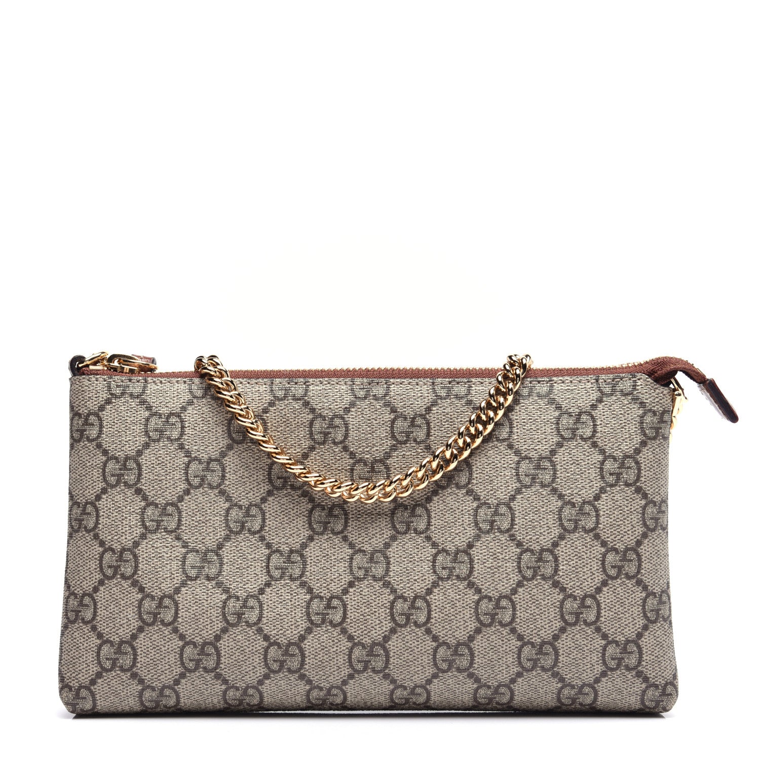 Gucci GG Supreme Monogram Wrist Wallet Brown 1 of 10