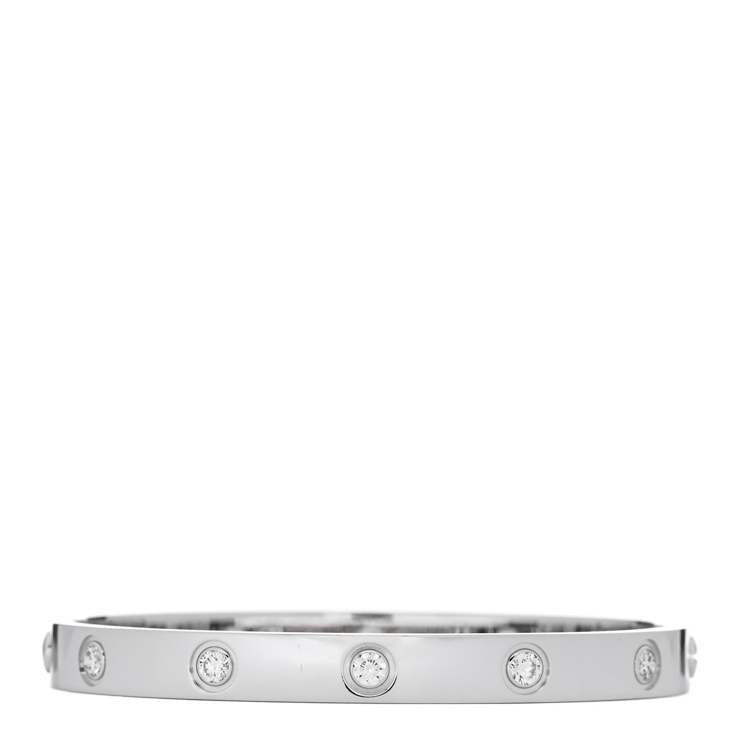 18K White Gold 10 Diamond LOVE Bracelet 16