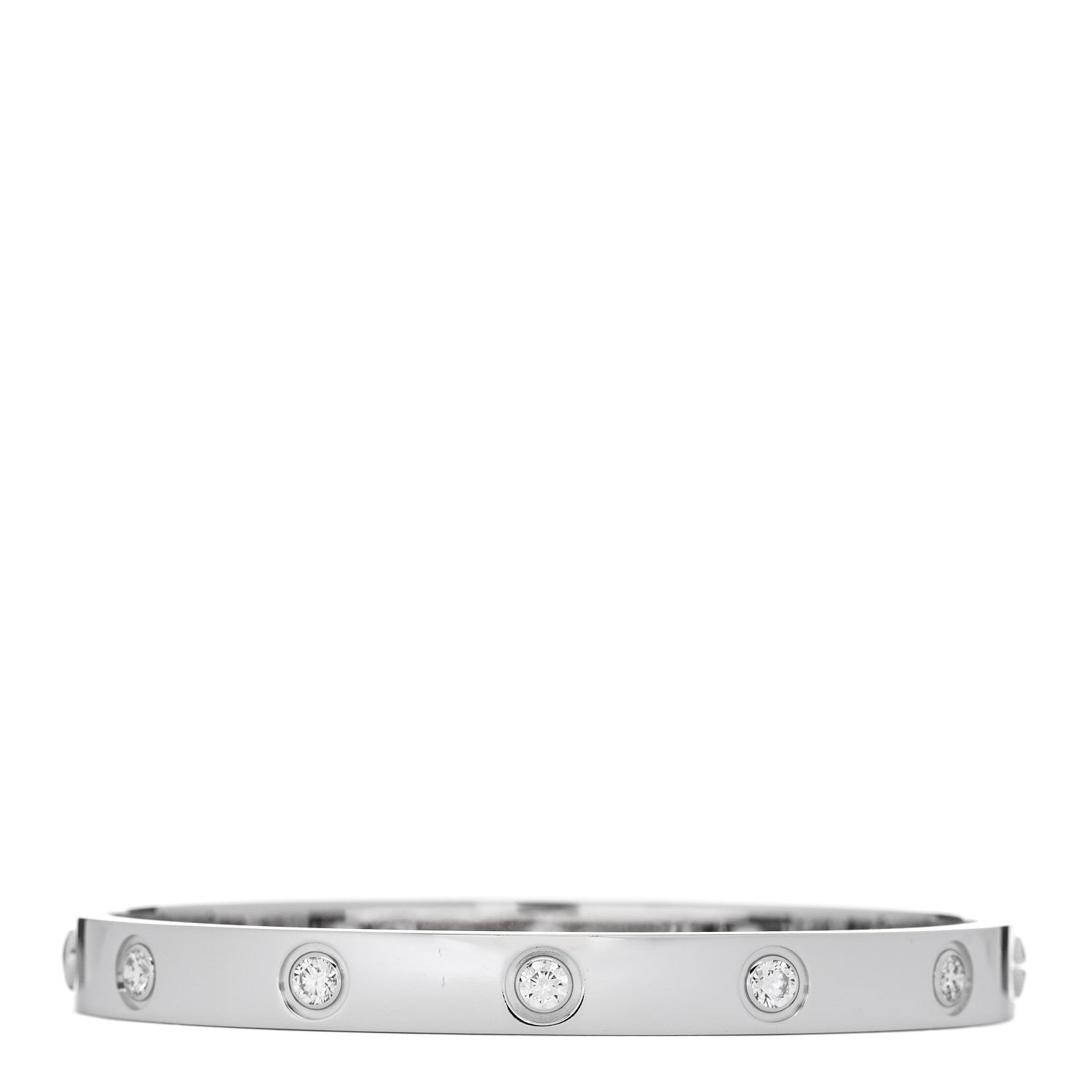 Cartier 18K White Gold 10 Diamond LOVE Bracelet 16 1 of 7