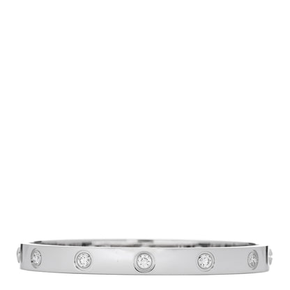 Cartier 18K White Gold 10 Diamond LOVE Bracelet 16 1 of 7