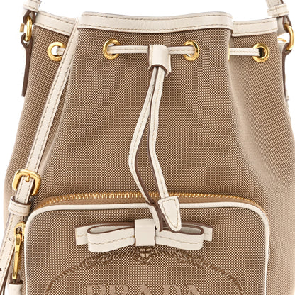 Prada Jacquard Logo Mini Bucket Crossbody Bag Corda Talco 10 of 15