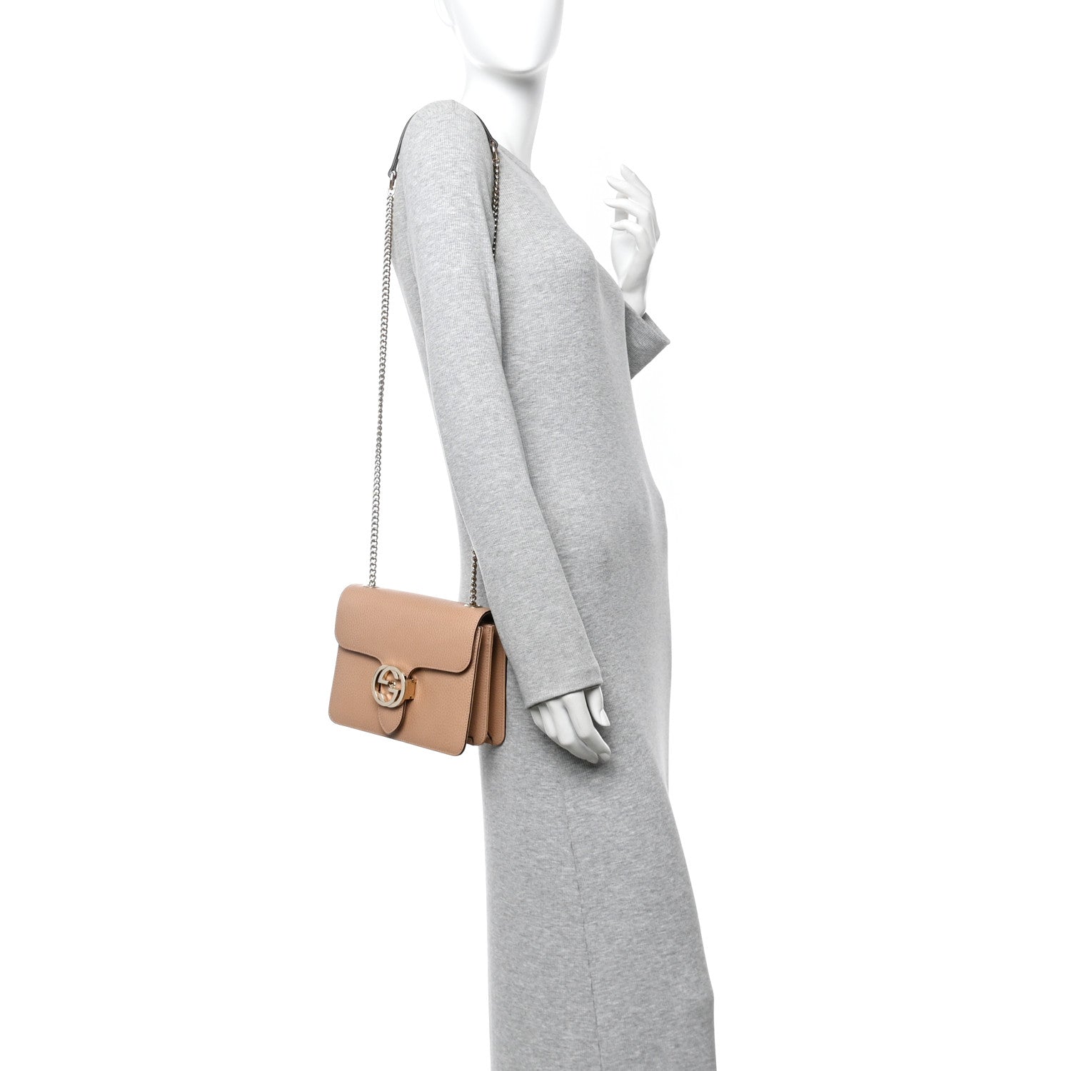 Gucci Dollar Calfskin Small Interlocking G Shoulder Bag Camelia 2 of 11