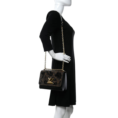 Louis Vuitton Calfskin Monogram Blossom Twist MM Black 2 of 11