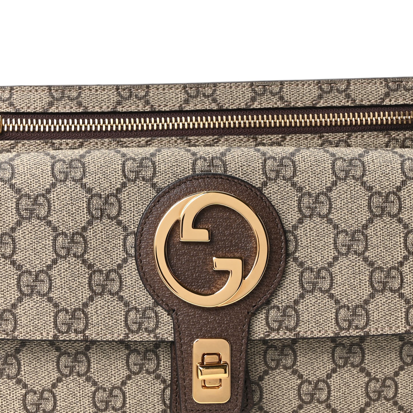 GG Supreme Monogram Textured Dollar Calfskin Blondie Belt Bag Beige Ebony New Acero